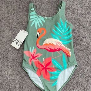 Girls Zara Flamingo Swimsuit
